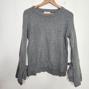 Madewell Tie-Cuff Pullover Sweater in Gray Women's Size Small #G9614